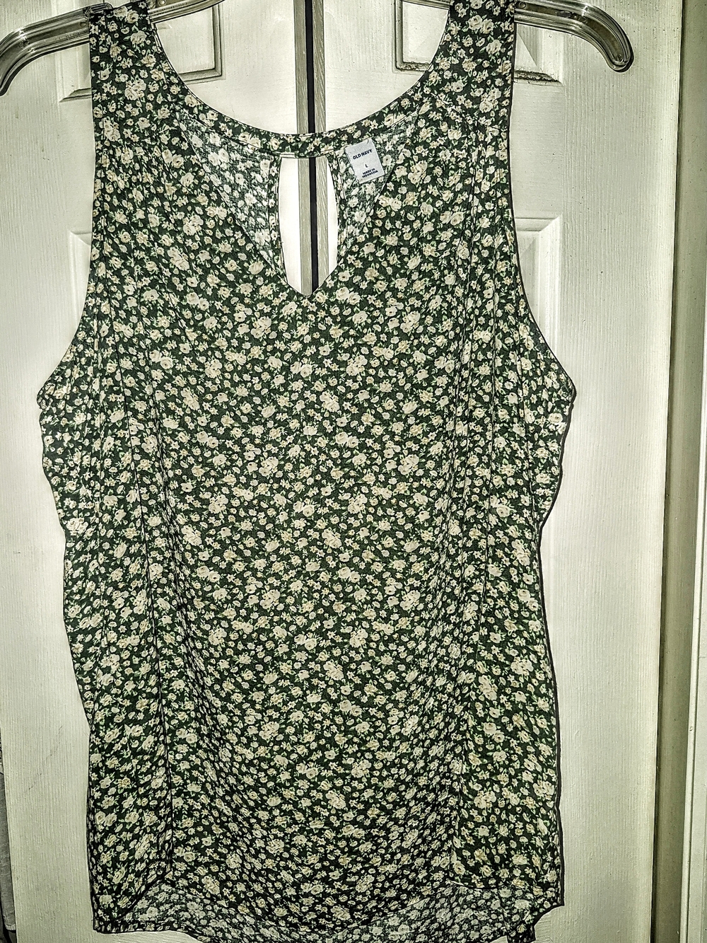 Old Navy Green Floral Sleeveless Tunic